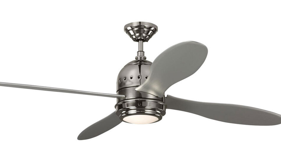 Silver ceiling fan